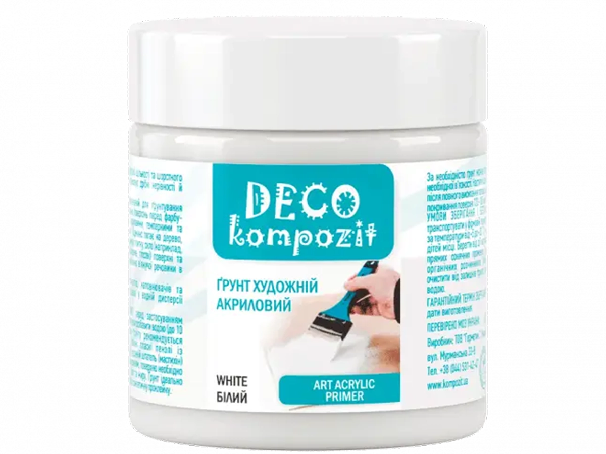 Краска акриловая грунтовочная Deco Kompozit белая 0,4 л 1