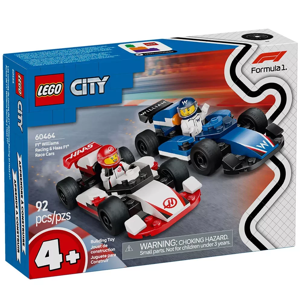 Конструктор Lego City "Автомобілі для перегонів F1® команд Williams Racing та Haas F1®", 60464