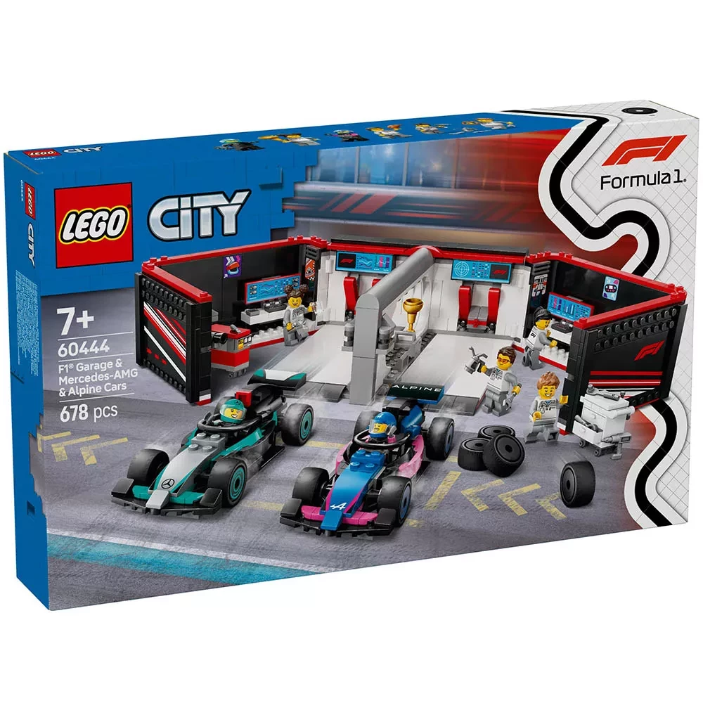 Конструктор Lego City "Гараж F1® та автомобілі Mercedes-AMG і Alpine", 60444