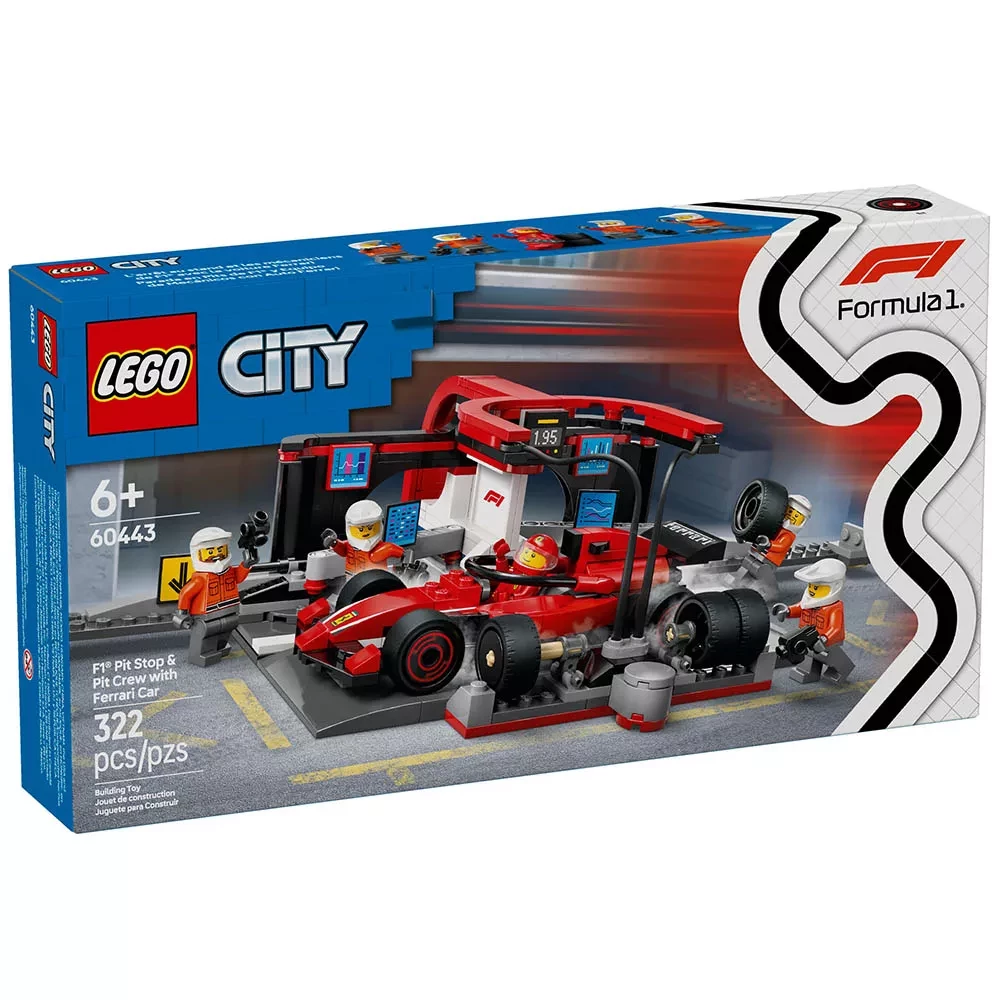 Конструктор Lego City "Піт-стоп і піт-екіпаж F1® з болідом Ferrari", 60443