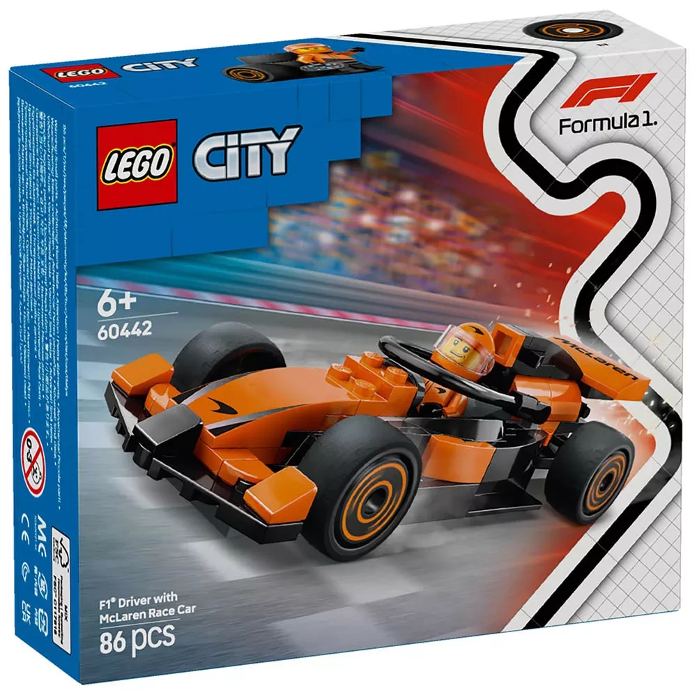 Конструктор Lego City "Пілот F1® з автомобілем для перегонів команди McLaren", 60442