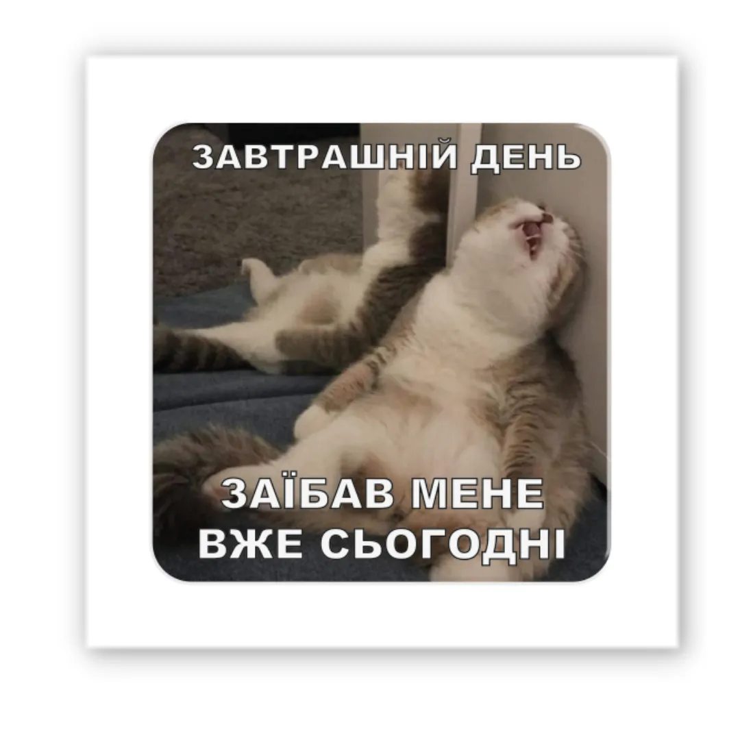 3D стікер "Втомлений кіт"