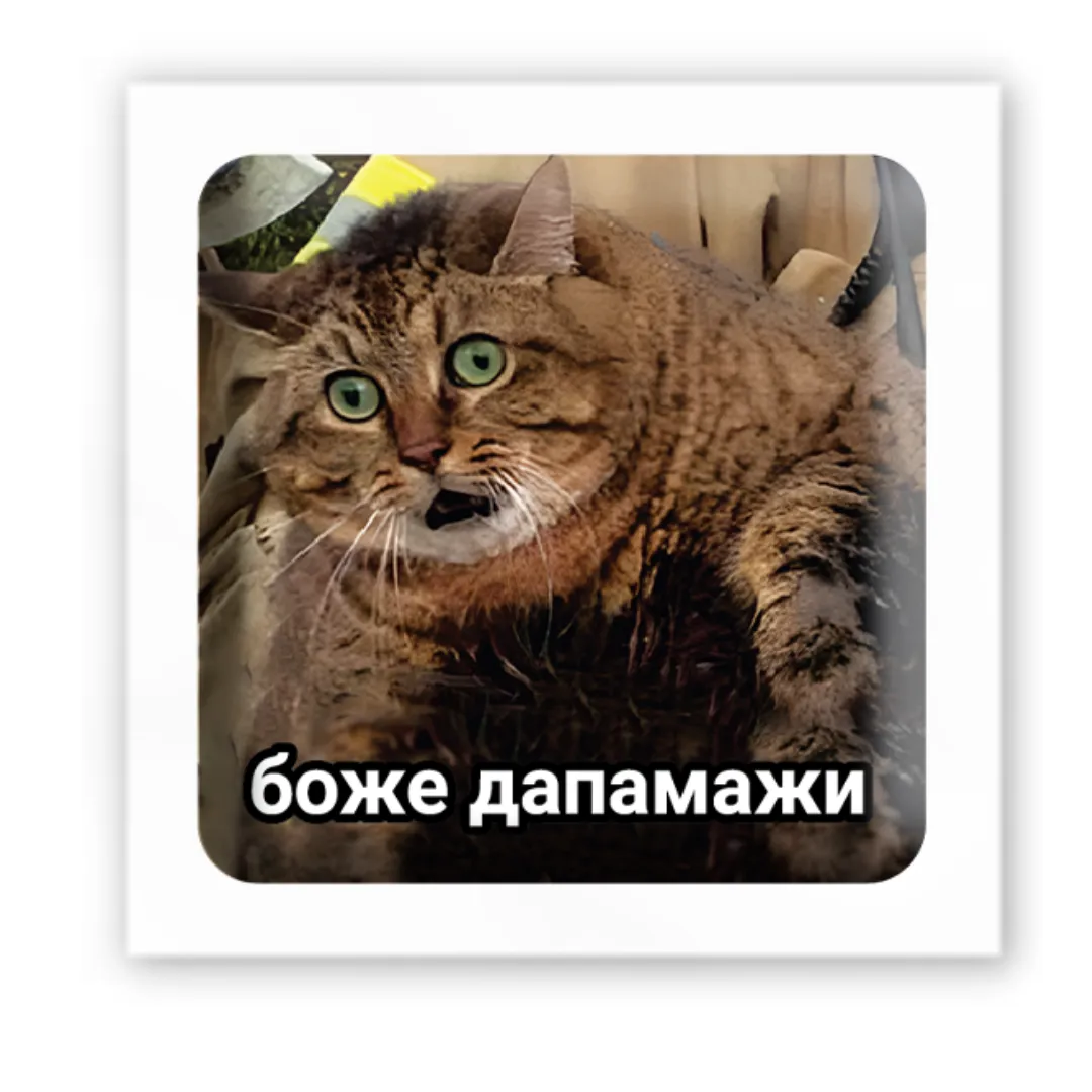 3D стикер "Боже дапамажи"
