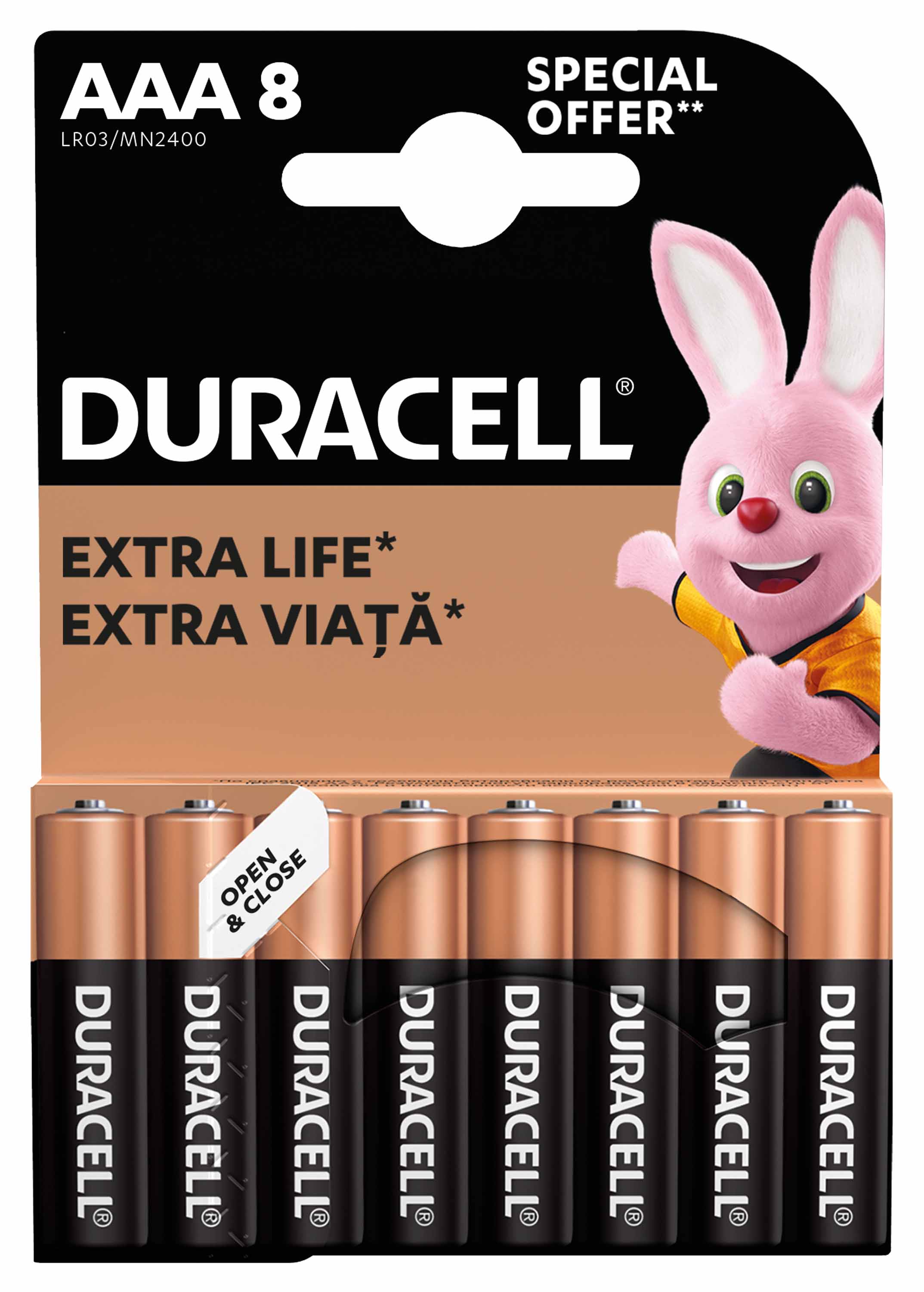 Батарейка DURACELL AAA LR03 MN2400 (8 шт/бл.) цена указ. за бл.. 1