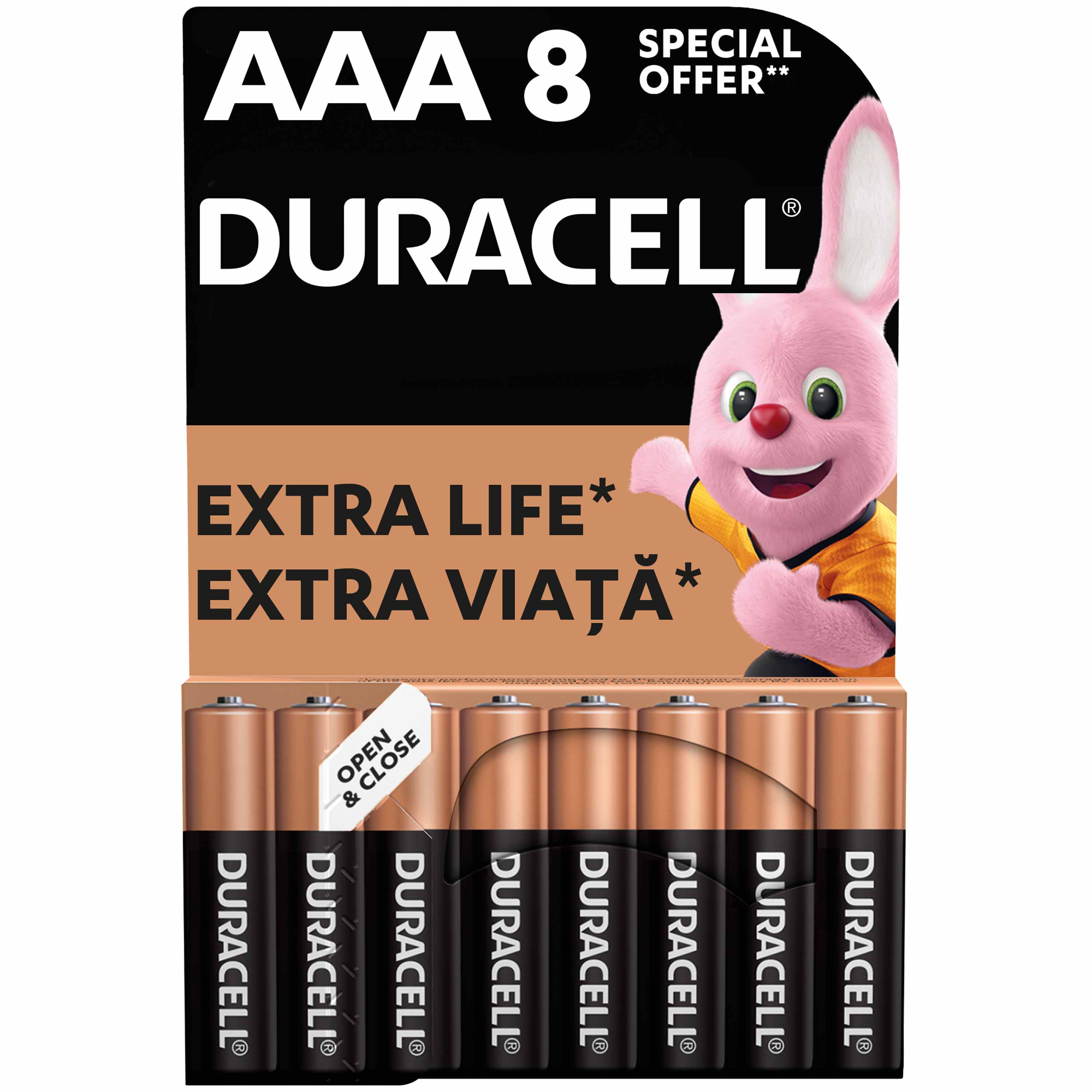 Батарейка DURACELL AAA LR03 MN2400 (8 шт/бл.) цена указ. за бл..