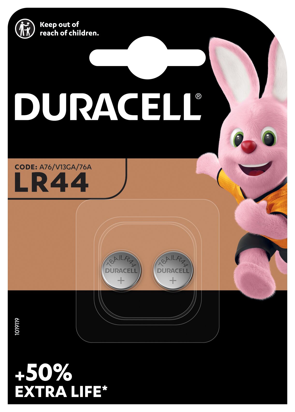 Батарейка DURACELL LR44 / А76 / V13GA (2 шт/бл) ціна вказ. за бл. 1