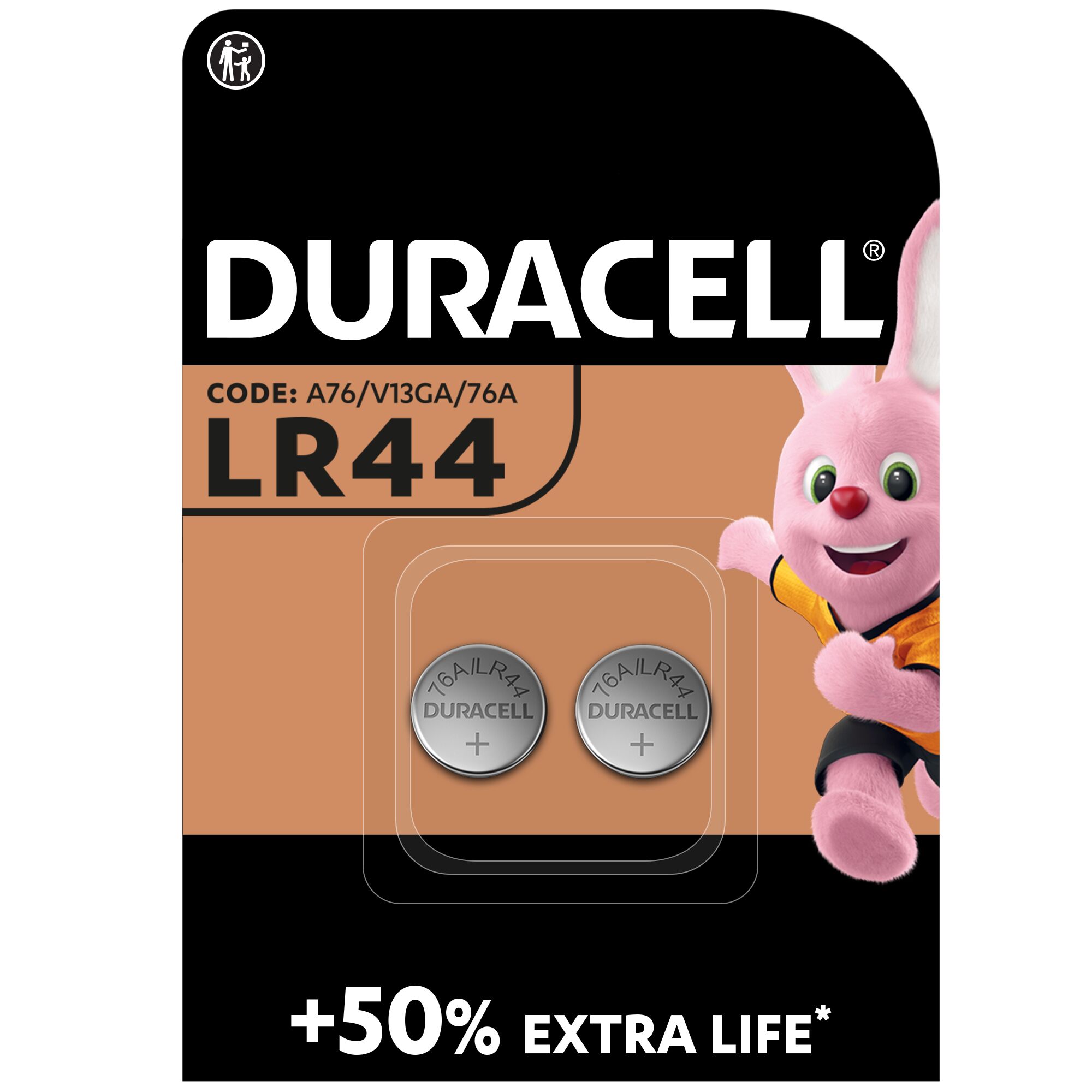 Батарейка DURACELL LR44 / А76 / V13GA (2 шт/бл) ціна вказ. за бл.