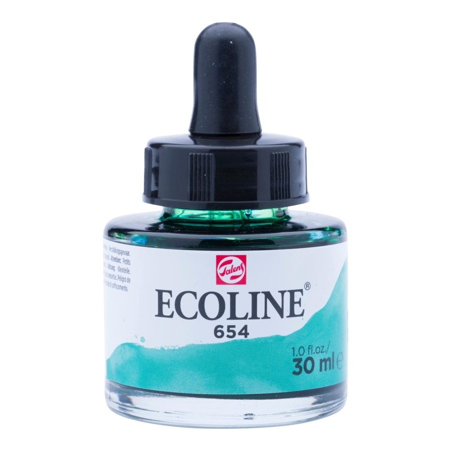 Краска акварельная жидкая Ecoline, (654), Зеленая пихтовая, 30 мл, Royal Talens
