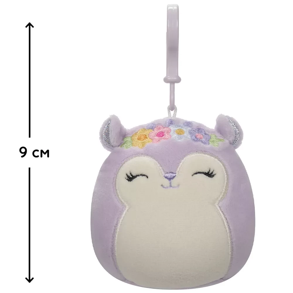 Мягкая игрушка на клипсе SQUISHMALLOWS - БЕЛКА СИДНИ, 9 см, SQCP00180 1