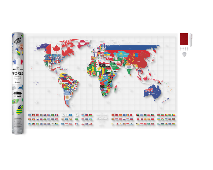 Скретч карта мира "Travel Map AIR Flags", AF, ТМ "1Dea.me" 1