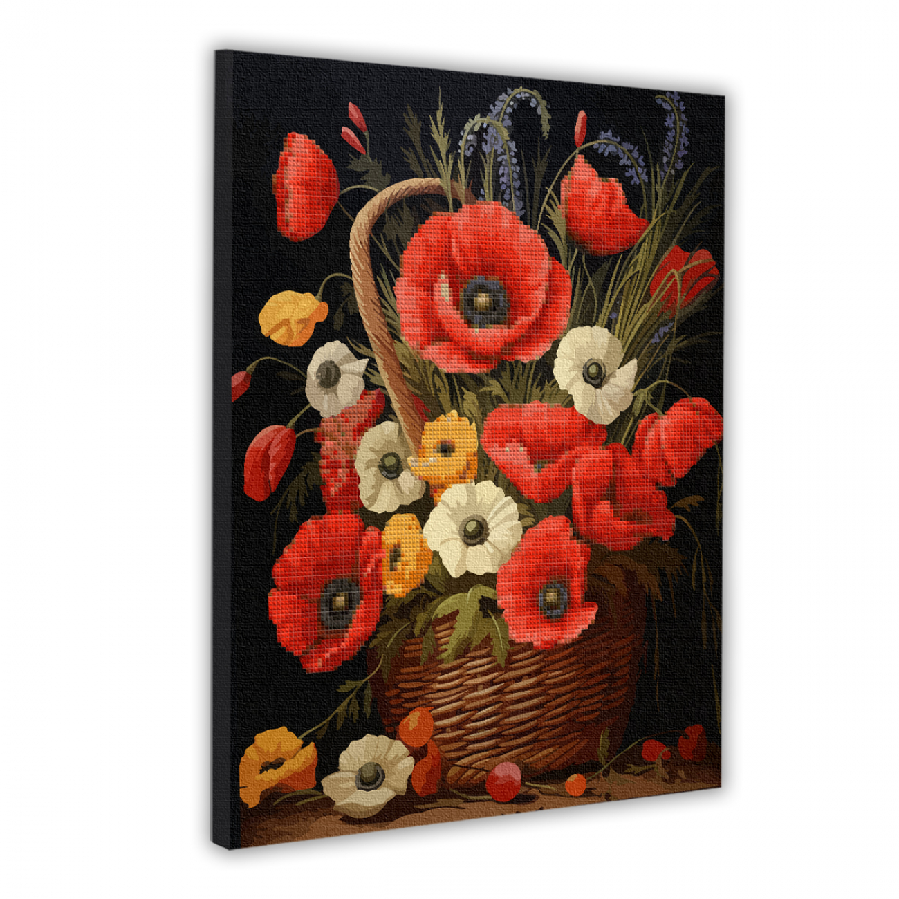Картина за номерами з алмазною мозаїкою SANTI "Кошик з маками", 40*50 см, 954933