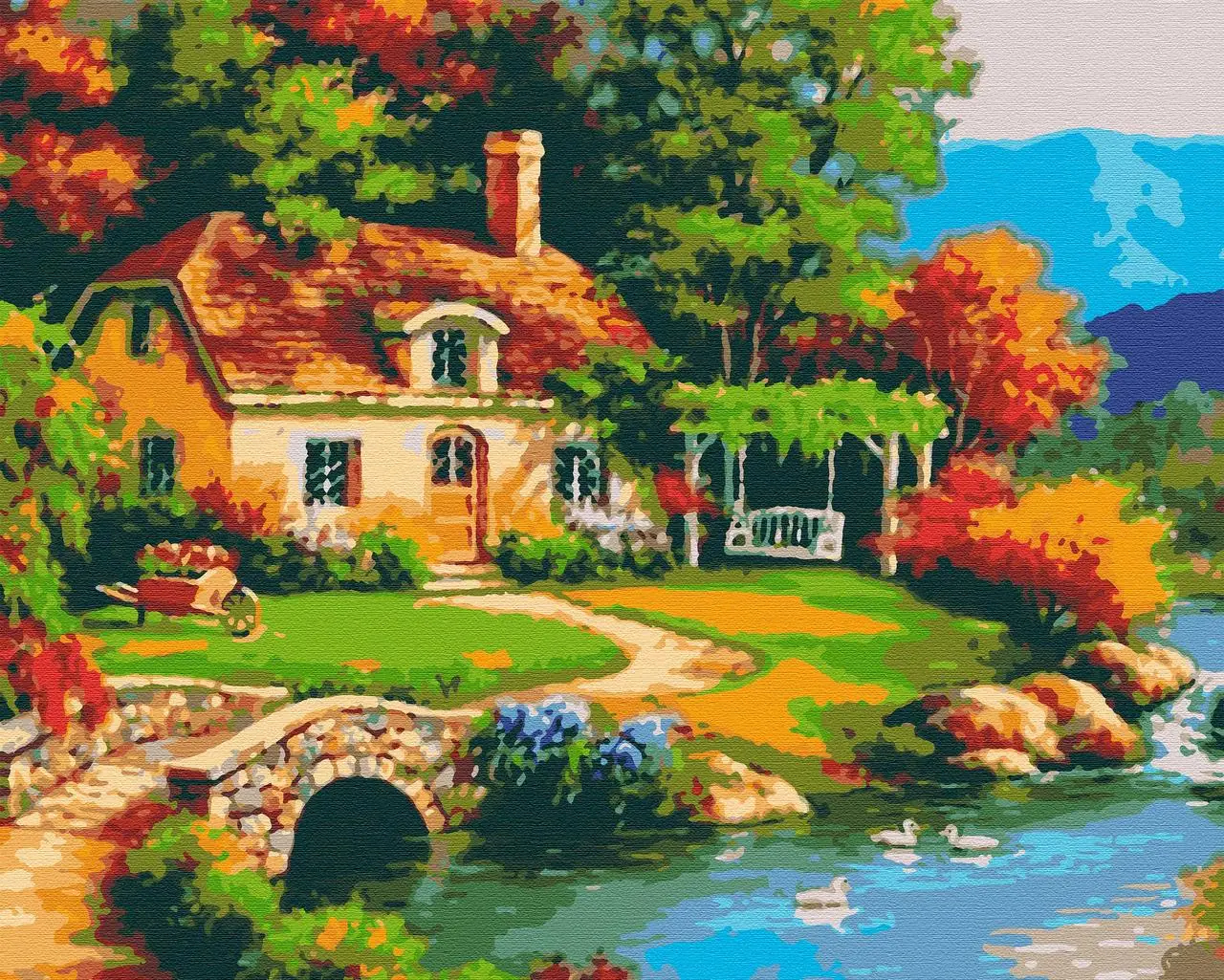 Набір для розпису за номерами "Сонячна садиба" 40*50 см, RB-0045, ТМ "RIVIERA BLANCA"