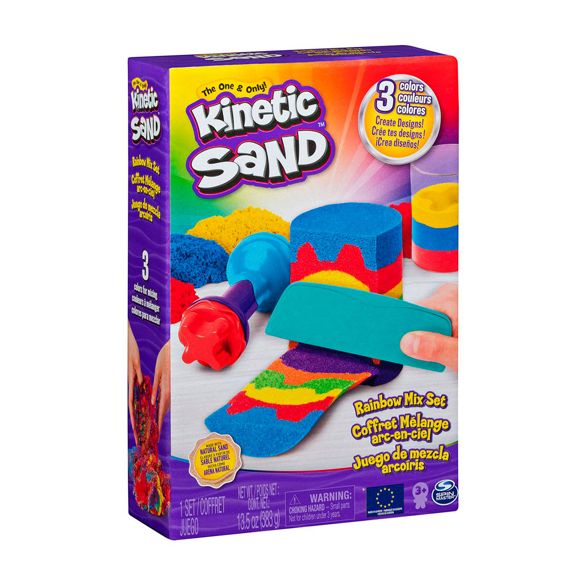 Набір піску для дитячої творчості Kinetic sand, Веселковий мікс, 383 г, 71474