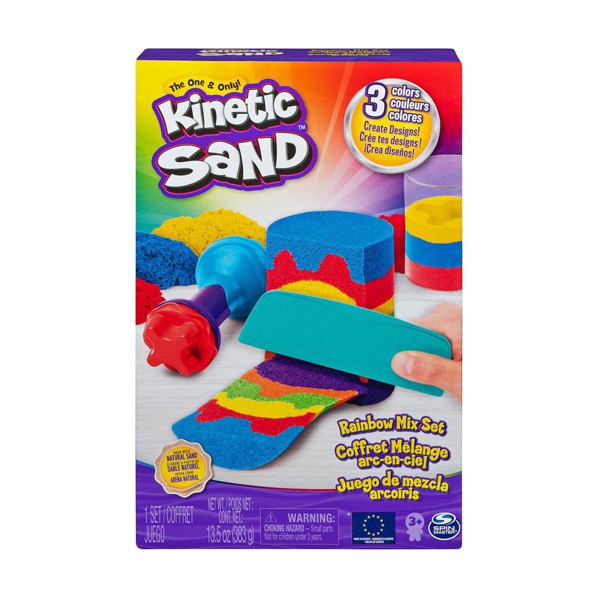 Набір піску для дитячої творчості Kinetic sand, Веселковий мікс, 383 г, 71474 1