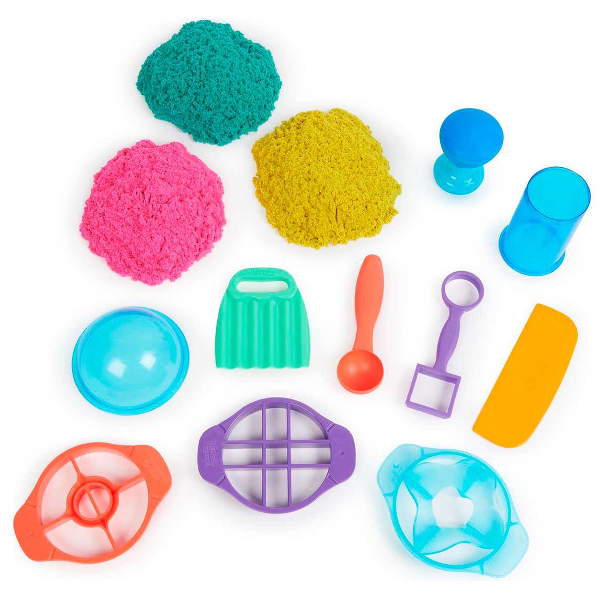 Набор песка для детского творчества Kinetic sand, Цветные приключения (3 цвета, 907 г, аксес.), 71647 2