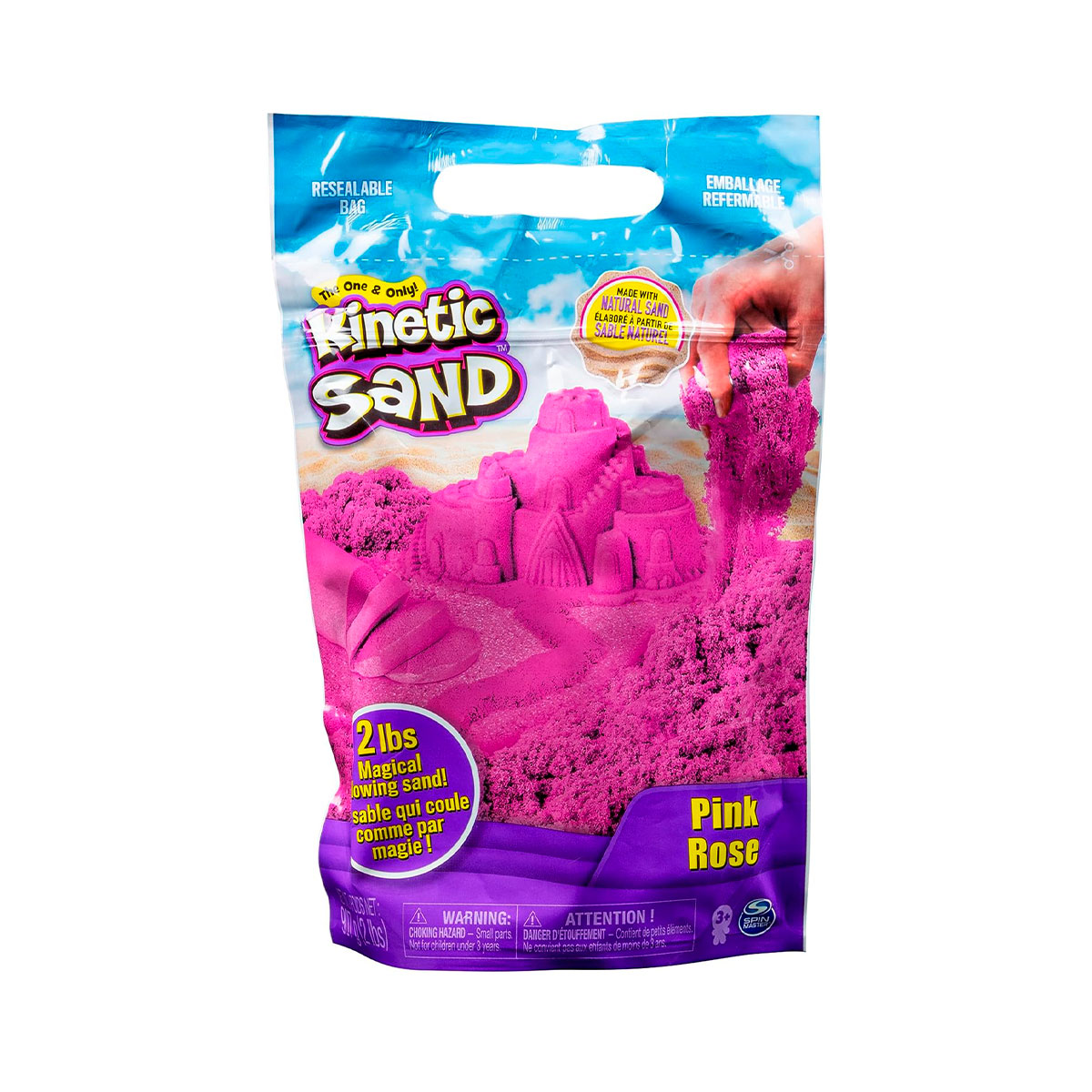 Песок для детского творчества Kinetic sand colour, розовый, 907 гр., 71453Pi