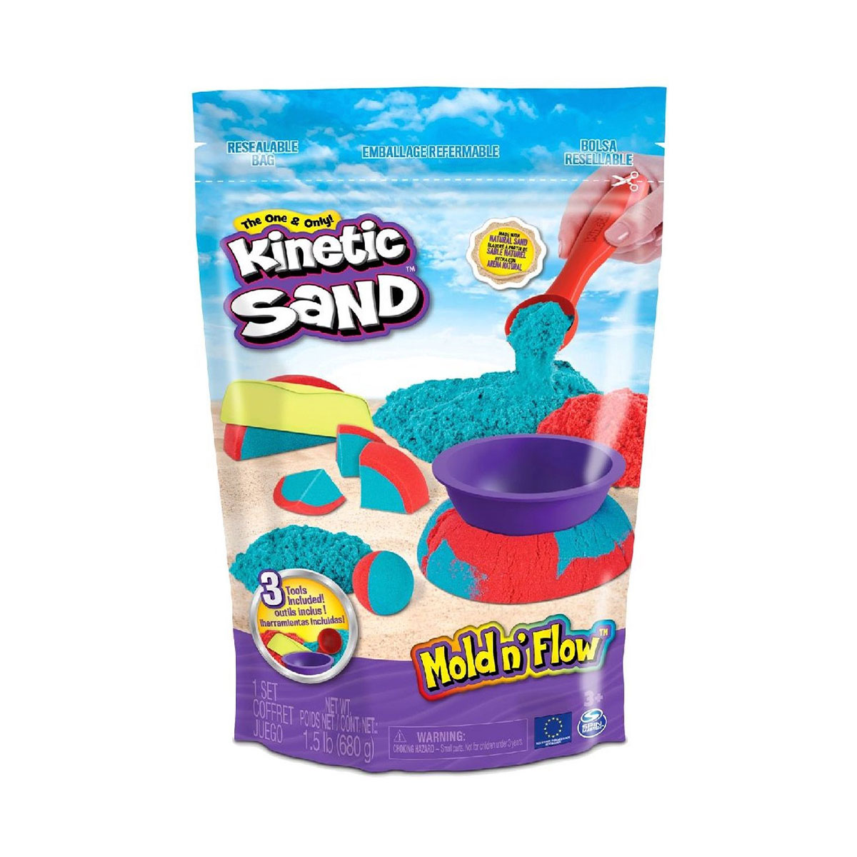 Набор песка для детского творчества Kinetic sand, Красочный дуэт (2 цвета, 680 г, аксес.), 71652
