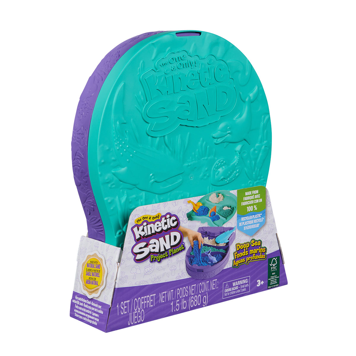 Набор песка для детского творчества Kinetic sand, Морские глубины (3 цвета, 680 г, аксес.), 71670