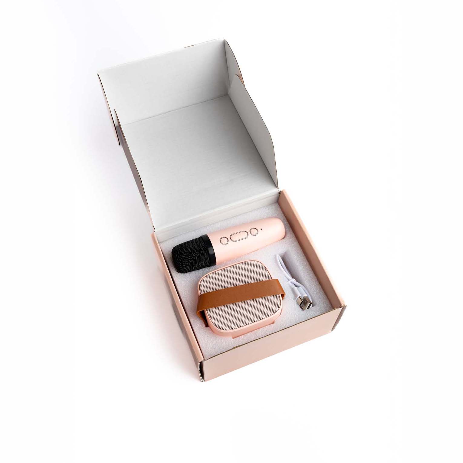 Бездротова колонка, з караоке-системою на 2 мікрофона, K1 pink , beige 5