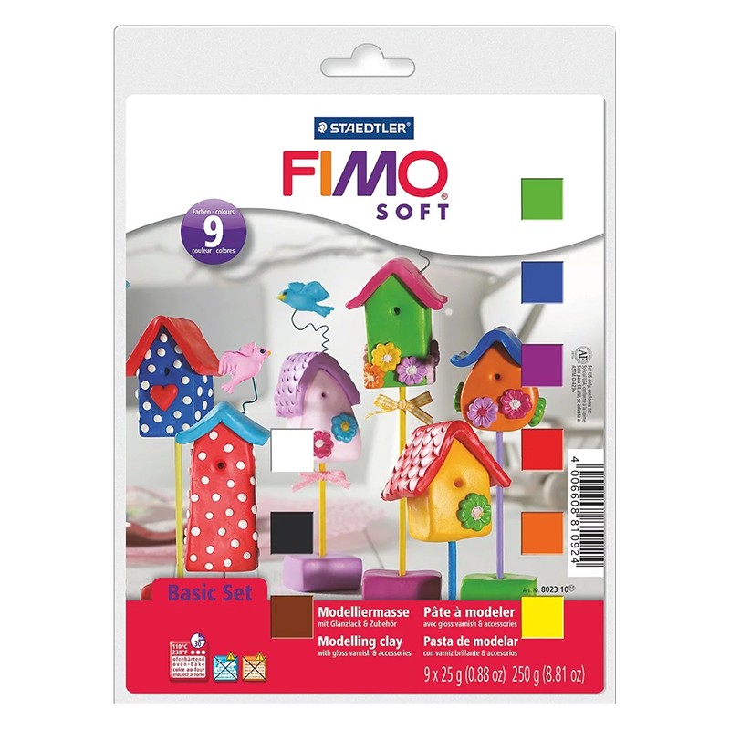 Набор пластики soft "Асорти", 9 цв*25г, Fimo