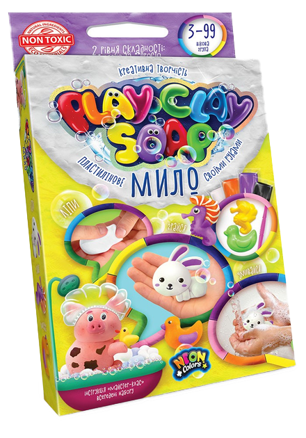 Набір креативної творчості "Пластилінове Мило. Play Clay Soap" укр. (32), PCS-02-01U,02U,03U,04U