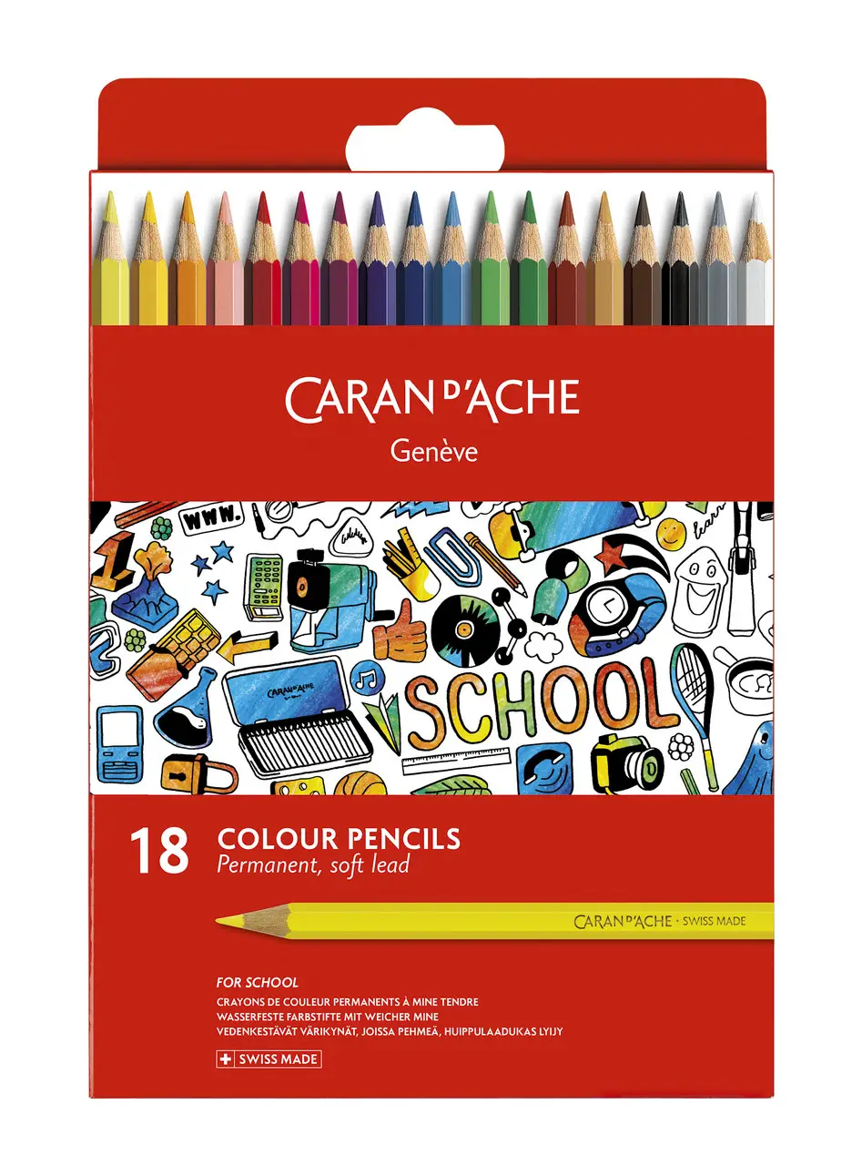 Набір перманентних олівців 18 кол. Caran d`Ache School Lin карт. бокс, 1291.718