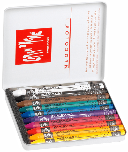Пастель воскова водостійка 10 кол. Caran d`Ache Neocolor I мет. бокс, 7000.310 1
