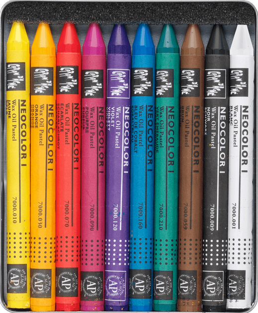 Пастель воскова водостійка 10 кол. Caran d`Ache Neocolor I мет. бокс, 7000.310 2