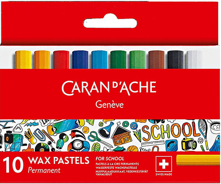 Пастель воскова перманентна 10 кол. Caran d`Ache School Line карт. бокс, 7002.710