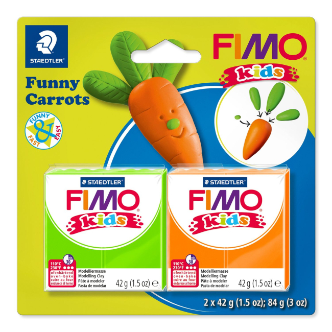 Набір Fimo kids, Весела морквина, 2 шт