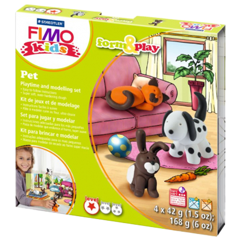 Набір Fimo kids, Домашні улюбленці, 4 шт