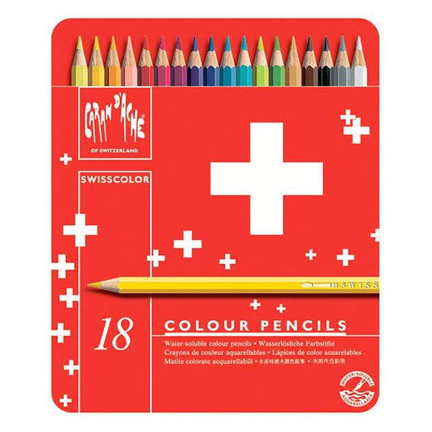 Набір акварельних олівців 18 кол. Caran d`Ache Swisscolor мет. бокс, 1285.718