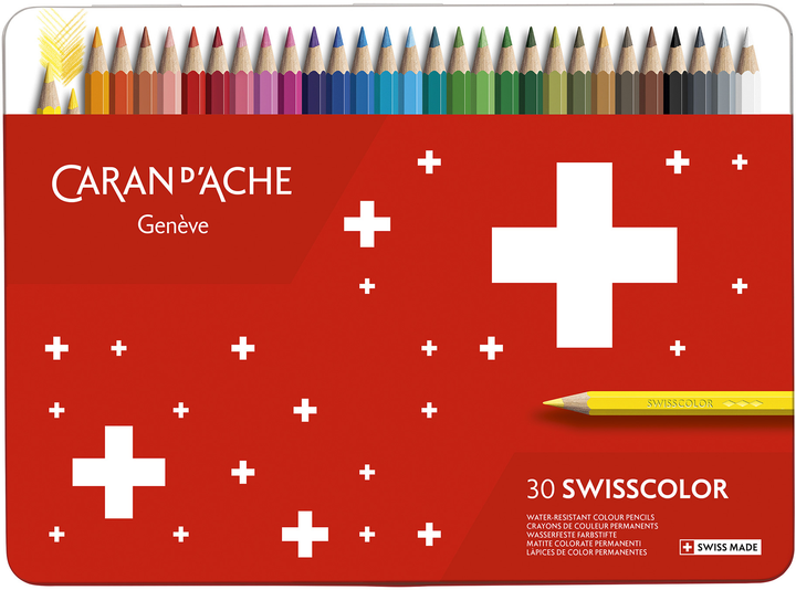 Набір перманентних олівців 30 кол. Caran d`Ache Swisscolor мет. бокс, 1284.730