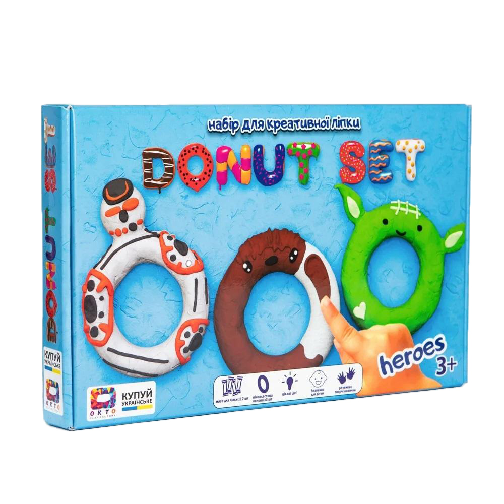 Набір легкого стрибаючого пластиліну "Donut Set Heroes", 70089
