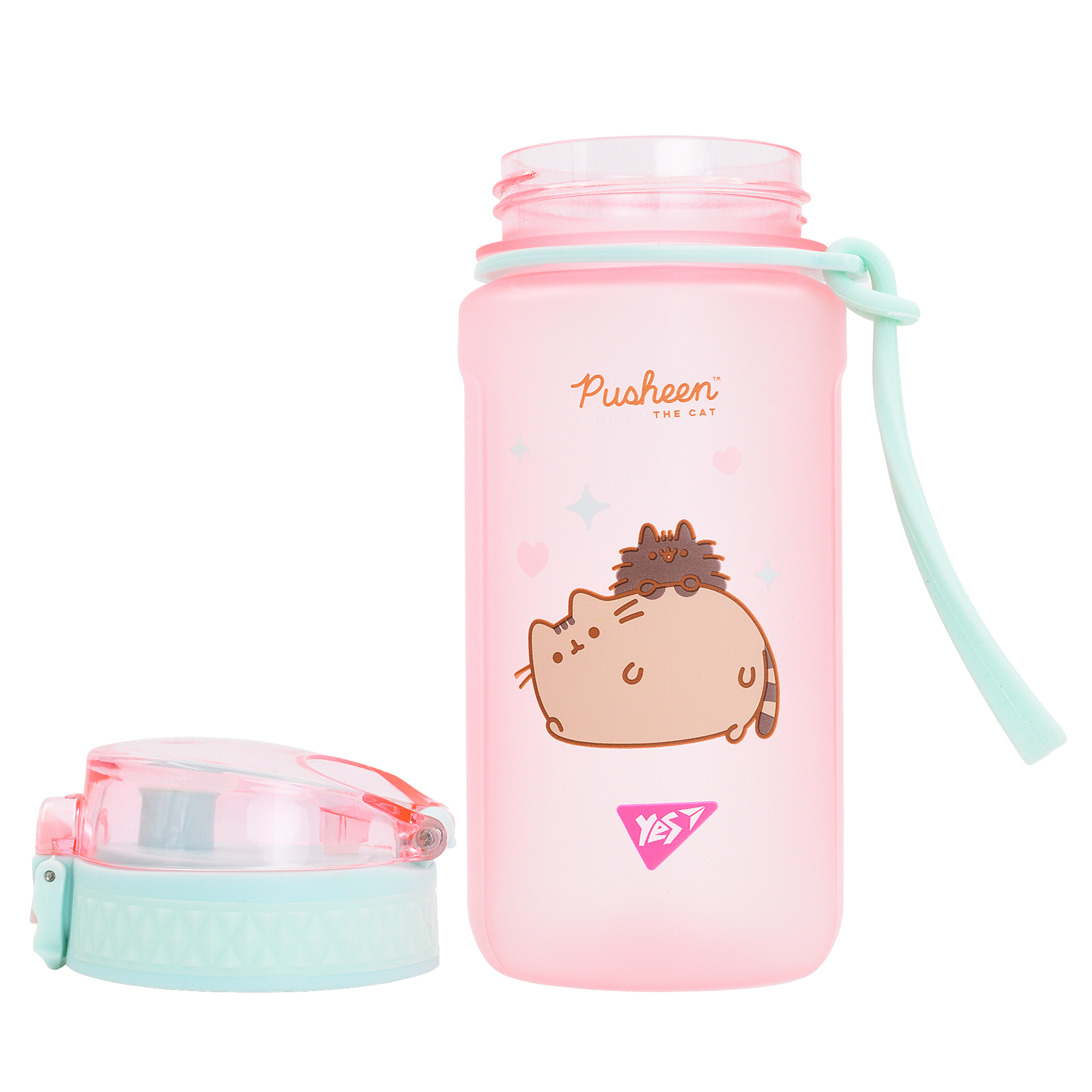 Бутылка для воды "Pusheen" 500 мл, розовая, софт тач, 708321 Yes 2