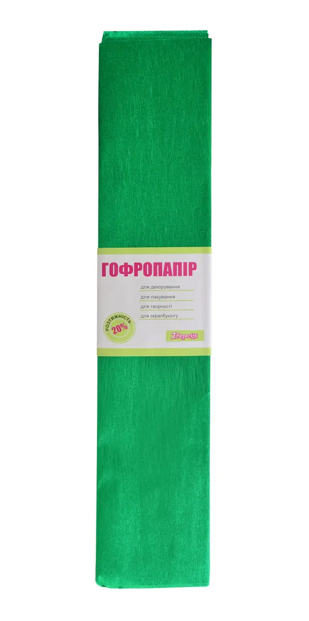 Папір гофр металл. зелений. 20% 50г/м2 (50см*200см) 703005
