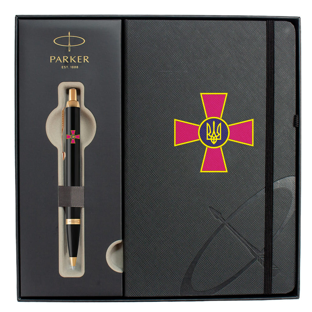 Ручка Parker IM Army Black позол. кул. Ембл. ЗСУ + блокнот Parker + подар.упак., 22032b24_W0010u 1