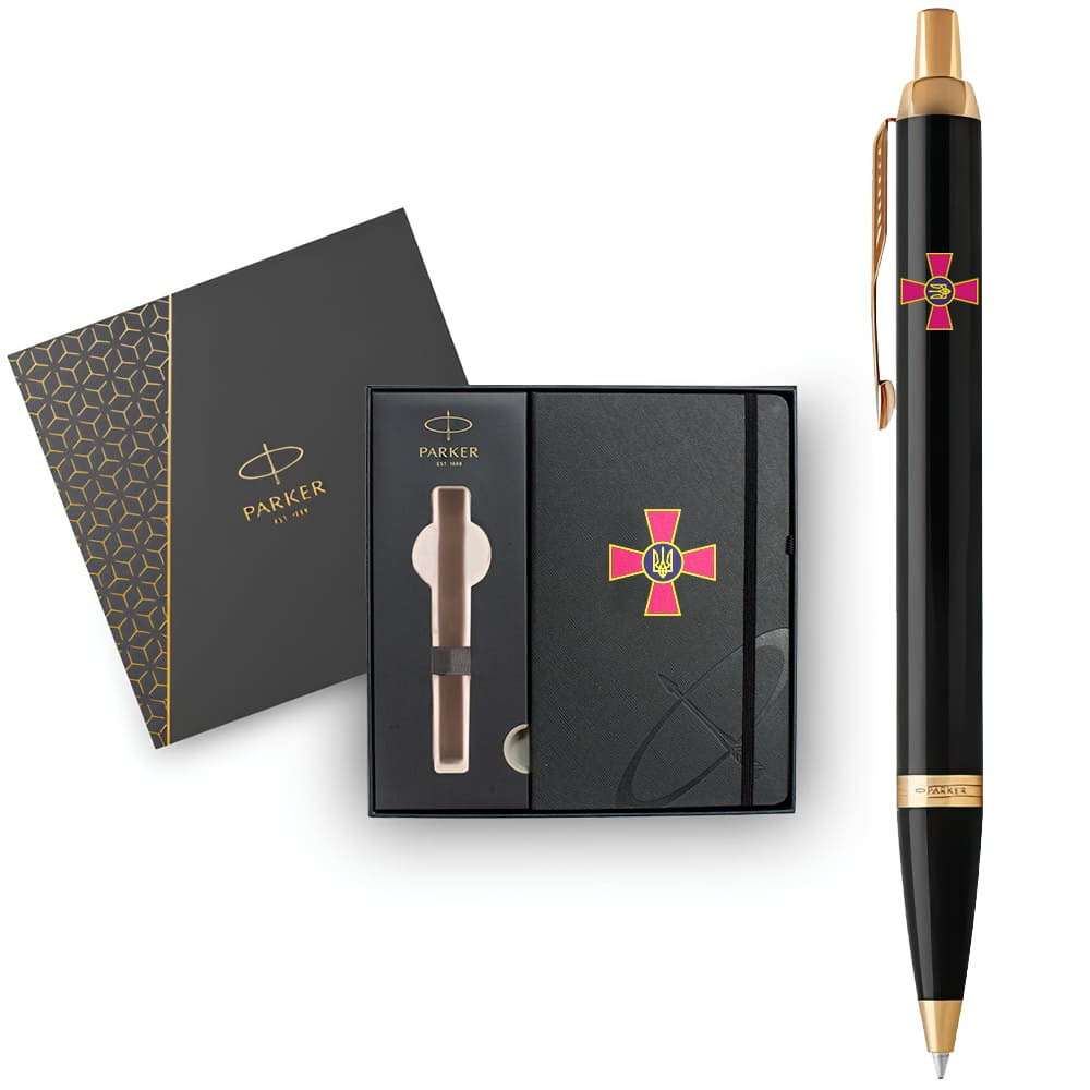 Ручка Parker IM Army Black позол. кул. Ембл. ЗСУ + блокнот Parker + подар.упак., 22032b24_W0010u 2