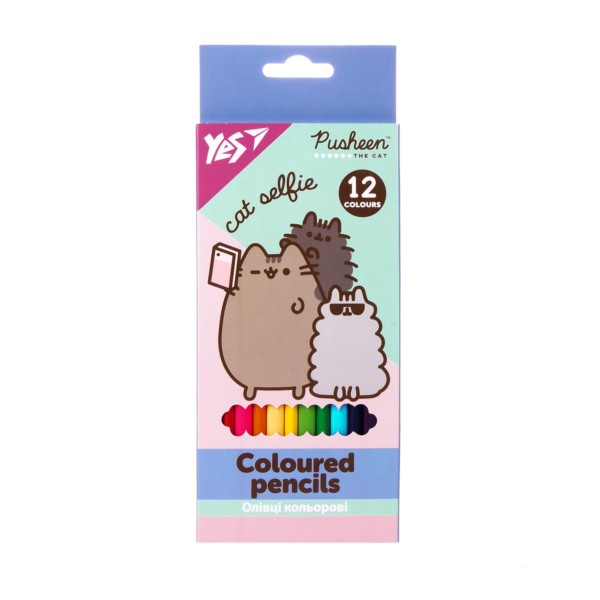 Олівці кольорові Yes 12 кол. "Pusheen", 290761