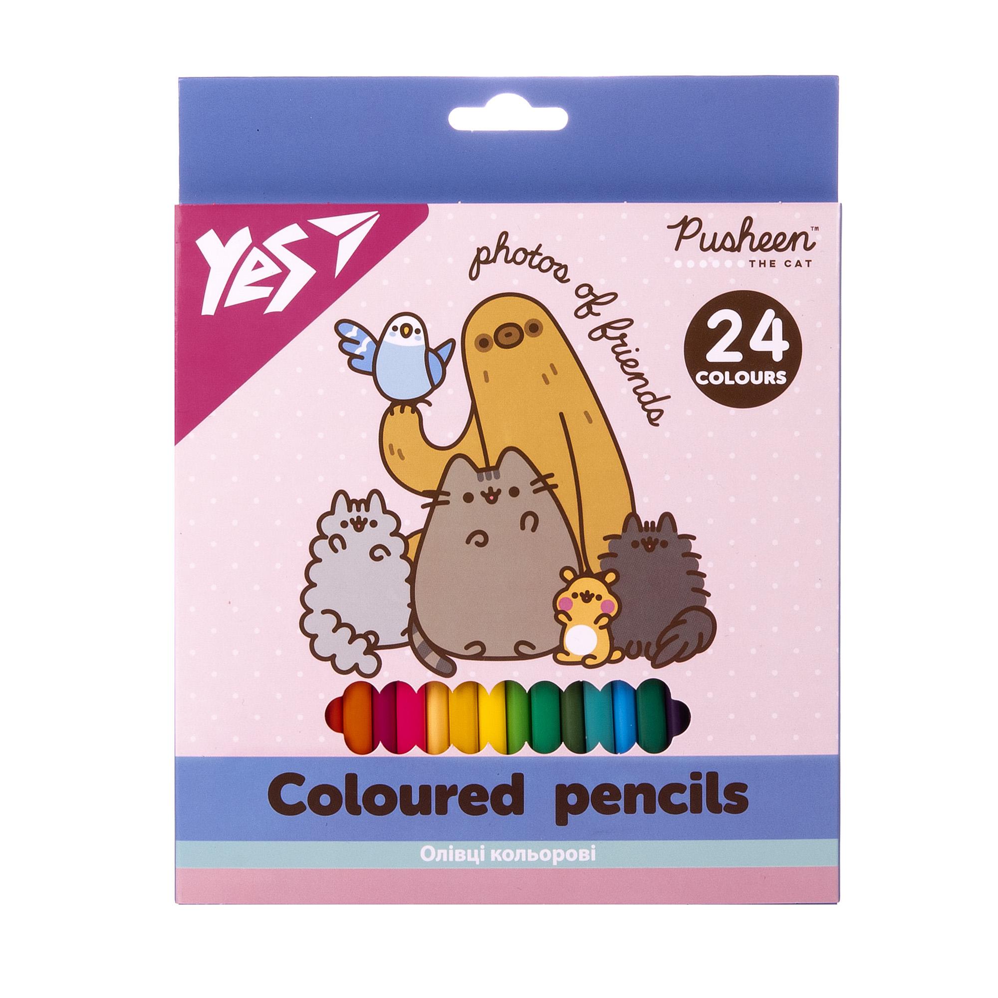 Олівці кольорові Yes 24 кол. "Pusheen", 290771