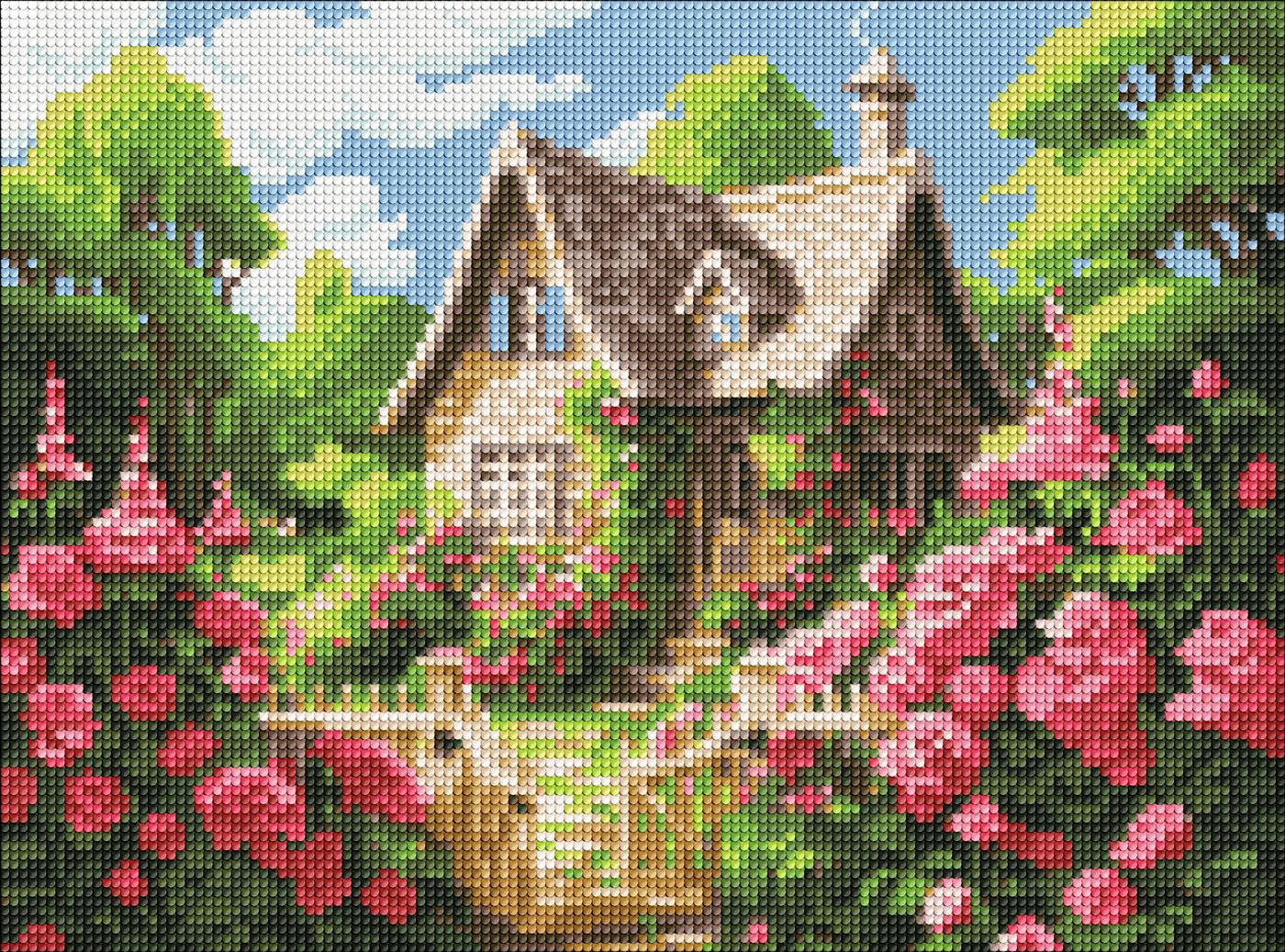 Алмазная мозаика "Уютный домик" 30*40 см, AMO8141, ТМ "Ideyka"