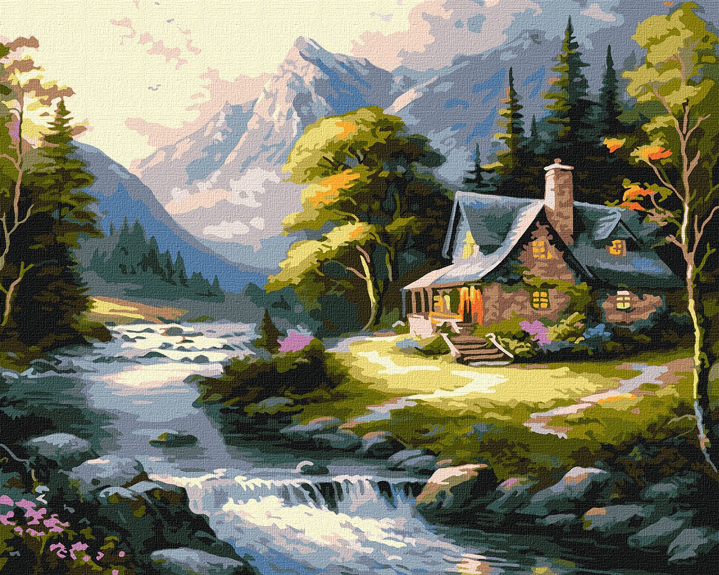 Картина по номерам 40*50 см "Домик в горах", KHO6329
