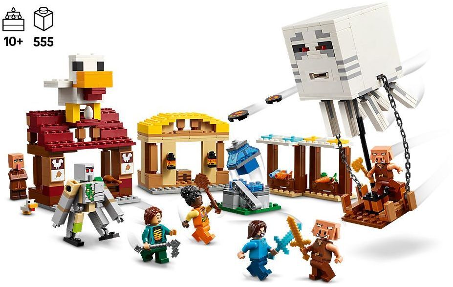 Конструктор Lego Minecraft "Напад на село з повітряною кулею Ґаст", 21273 1