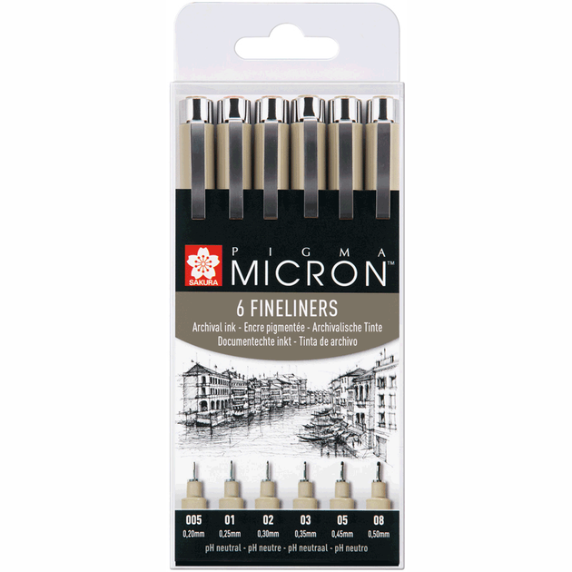 Набір лінерів Pigma Micron 6 шт., Sakura