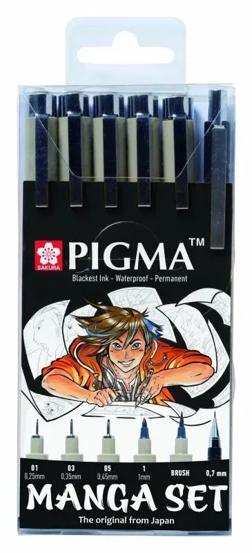 Набір лінерів для манга Manga Pigma Tool Set, 6шт., Sakura