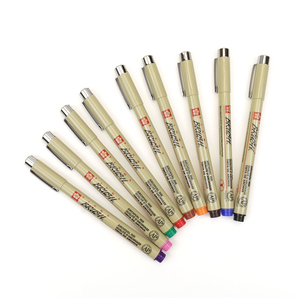 Набір лінерів-пензлів Pigma Brush 6 шт., Sakura 1