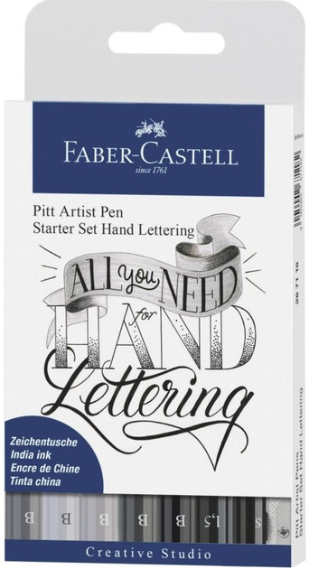 Набор ручек капиллярных PITT Artist Pen Lettering, 8 шт., 267118 Faber-Castell