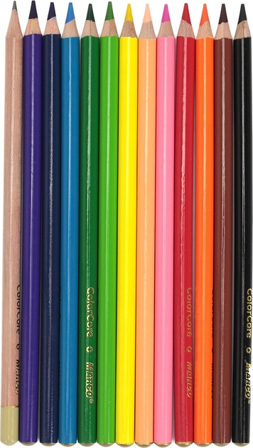Карандаши 12 цв. ColorCore круглые, 3130-12CB, Marco 3
