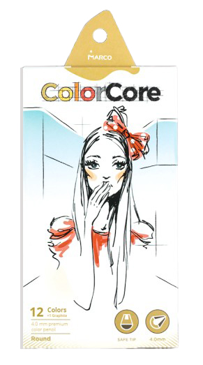 Карандаши 12 цв. ColorCore круглые, 3130-12CB, Marco