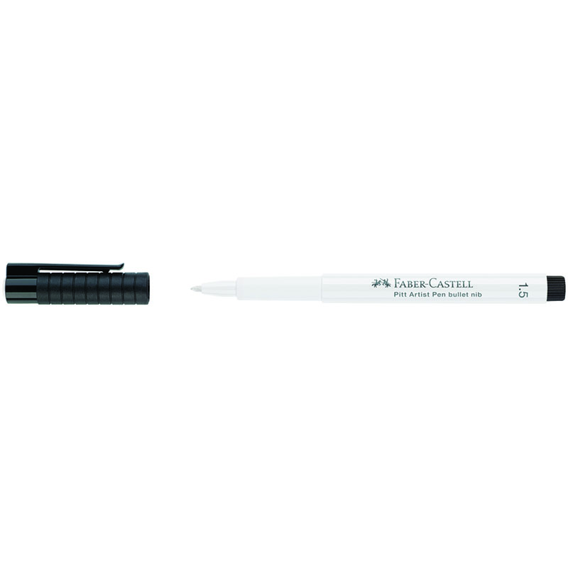 Ручка капілярна PITT Brush Artist Pen біла 1,5 мм, 167893 Faber-Castell 2